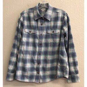 Carhartt Women's Shirt Large Flannel Cotton Plaid Button Casual